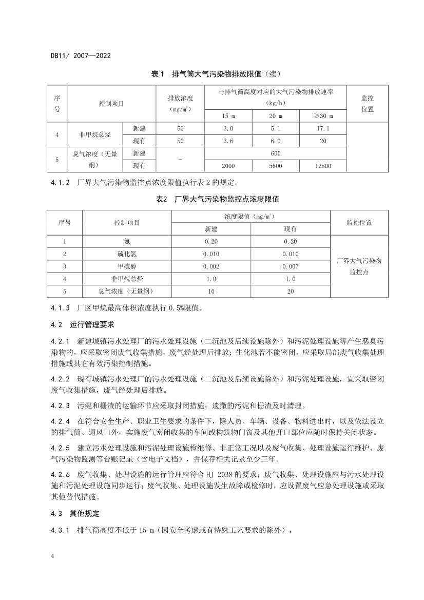 北京市发布《城镇污水处理厂大气污染物排放标准》 2023年2月1日起实施！