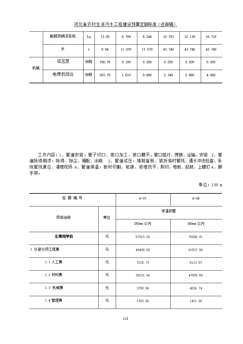 《河北省农村生活污水工程建设预算定额标准》征求意见