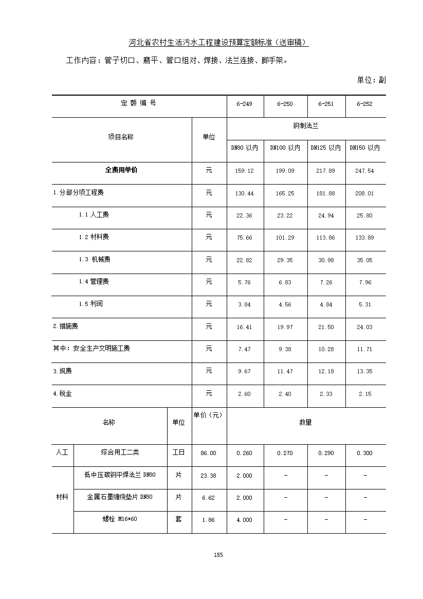 《河北省农村生活污水工程建设预算定额标准》征求意见