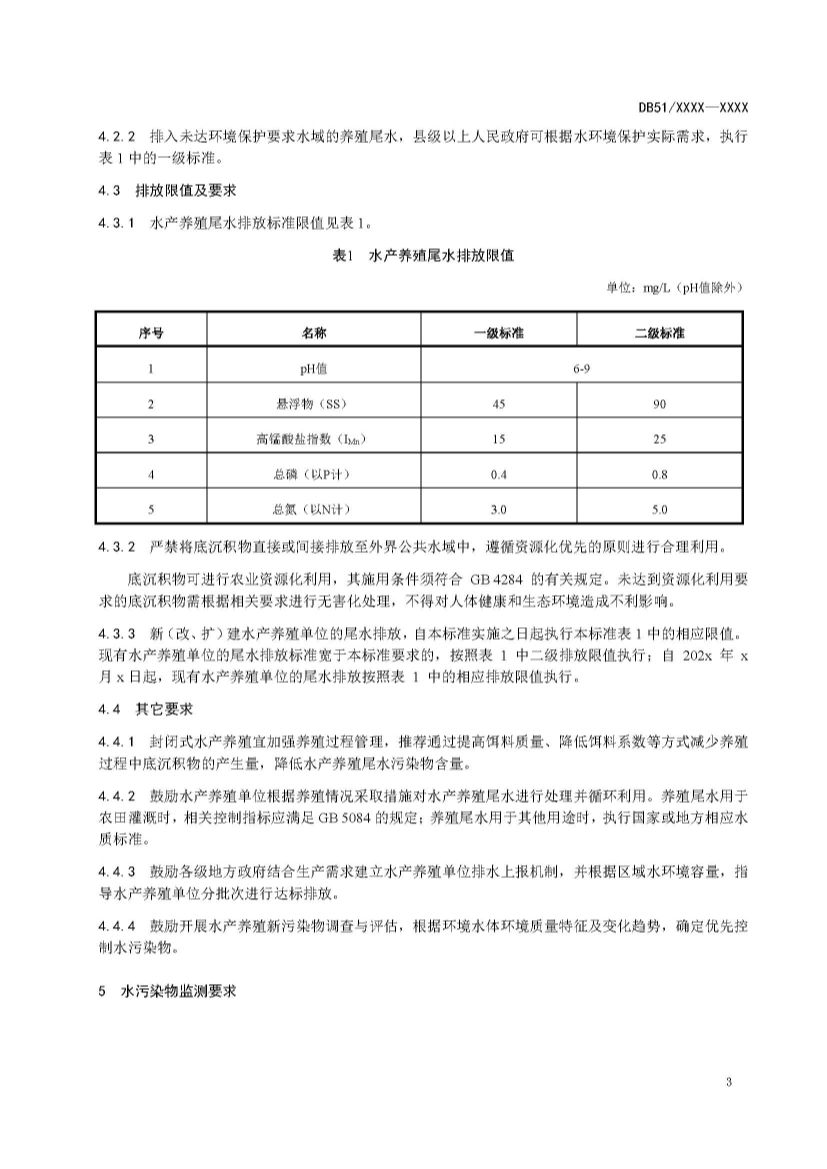 四川省水产养殖尾水排放标准（征求意见稿）