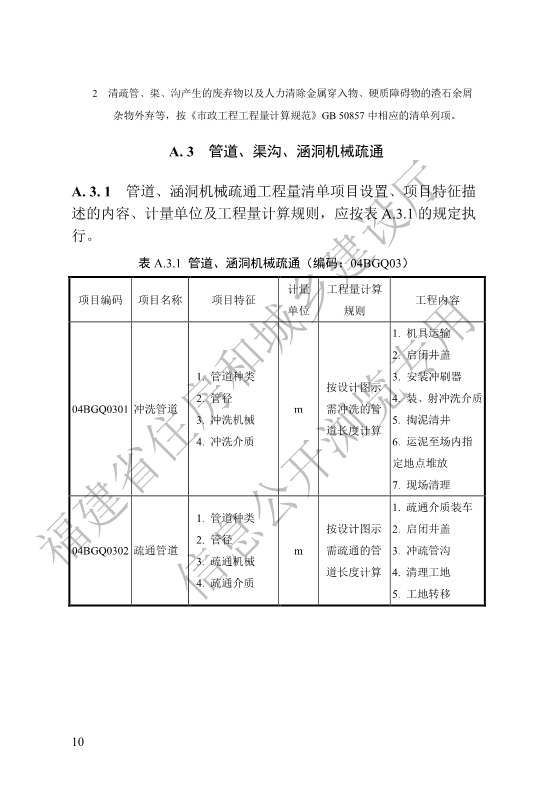 福建省工程建设地方标准《城镇排水管渠修复工程工程量计算标准》