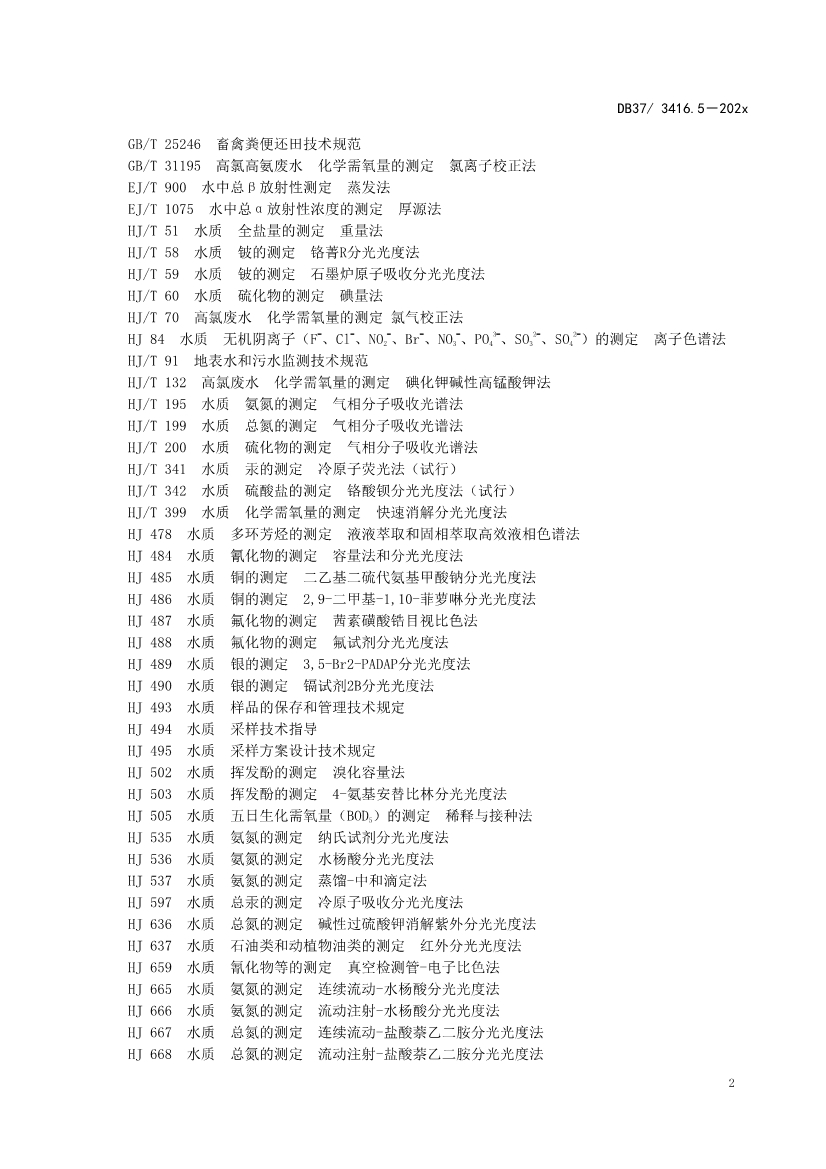 山东省5项流域水污染物综合排放标准征求意见