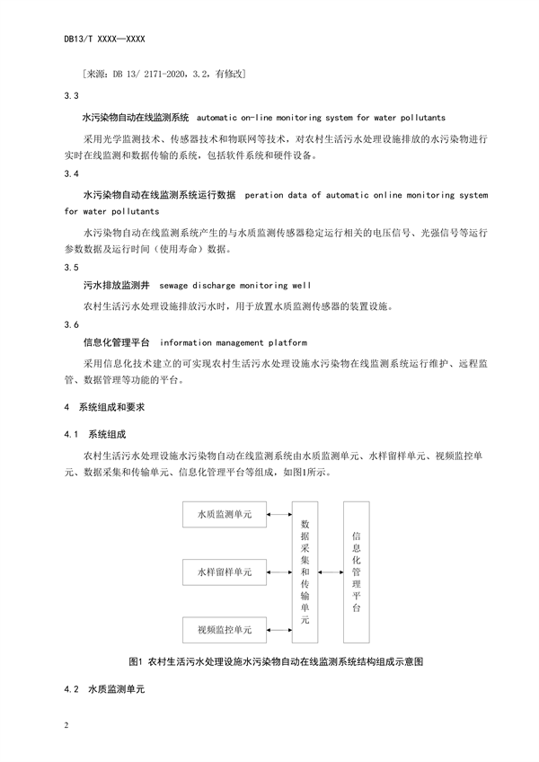 河北省地方标准《农村生活污水处理设施水污染物自动在线监测技术规范》公开征求意见