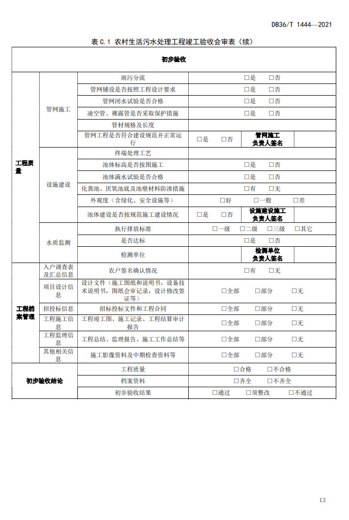 江西省地方标准《农村生活污水处理工程施工与竣工验收技术指南（试行）》印发 2022年3月1日起施行
