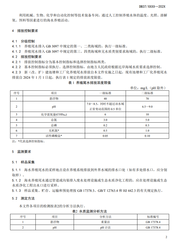 山东省生态环境厅关于征求《海水养殖尾水排放标准（征求意见稿）》意见建议的函