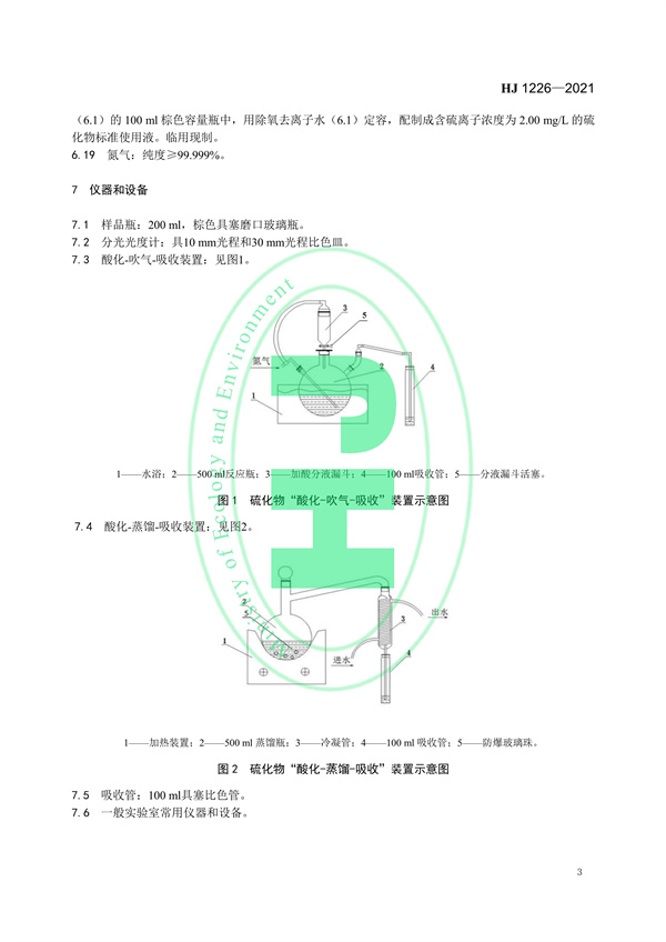 《水质硫化物的测定亚甲基蓝分光光度法》（HJ 1226-2021）