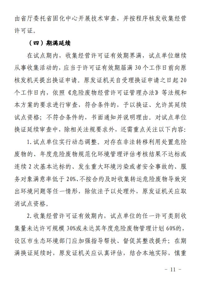 《福建省推进危险废物收集改革试点工作方案（试行）》（征求意见稿）发布