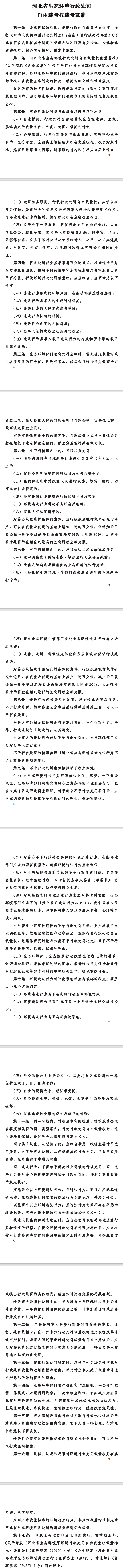《河北省生态环境行政裁量权基准》施行中，有效期5年！-环保卫士