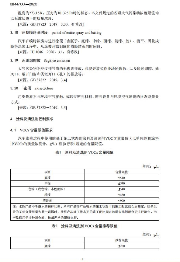 广东省地方标准《汽车维修业大气污染物排放标准》等6项标准公开征求意见