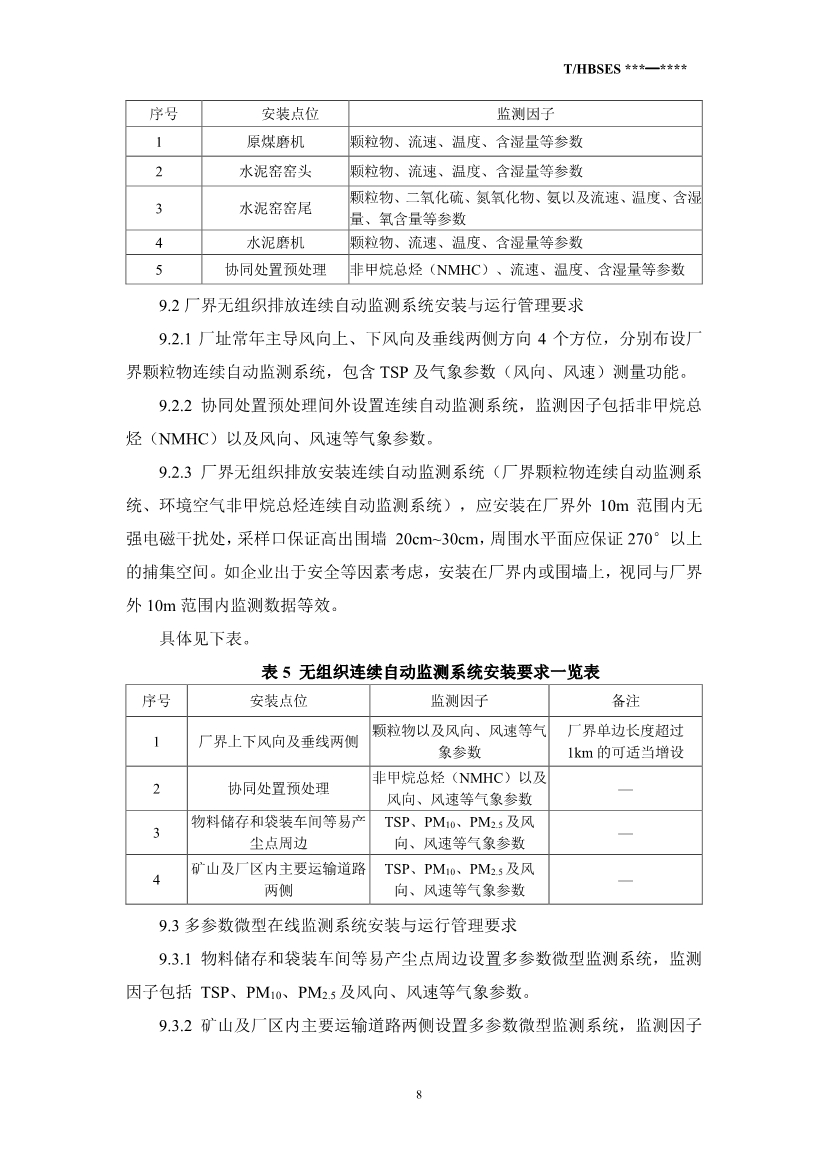 河北省水泥行业大气污染管控指南（征求意见稿）
