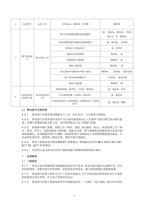 炼焦化学工业废气治理工程技术规范（征求意见稿）