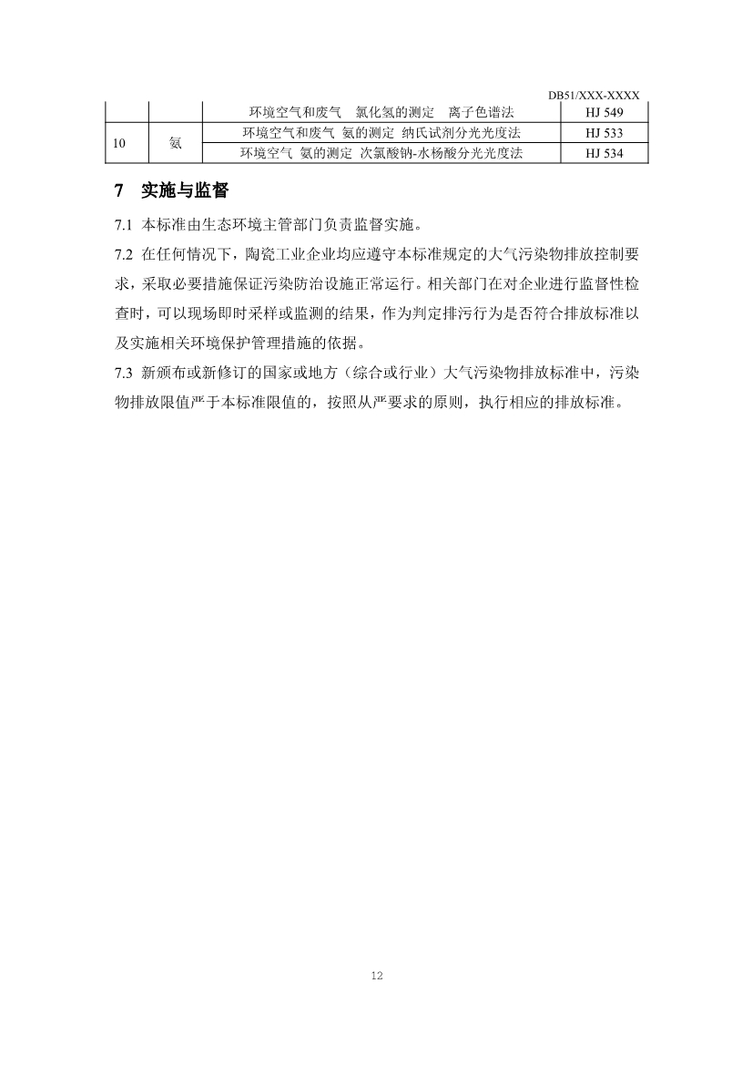 四川省陶瓷工业大气污染物排放标准（征求意见稿）