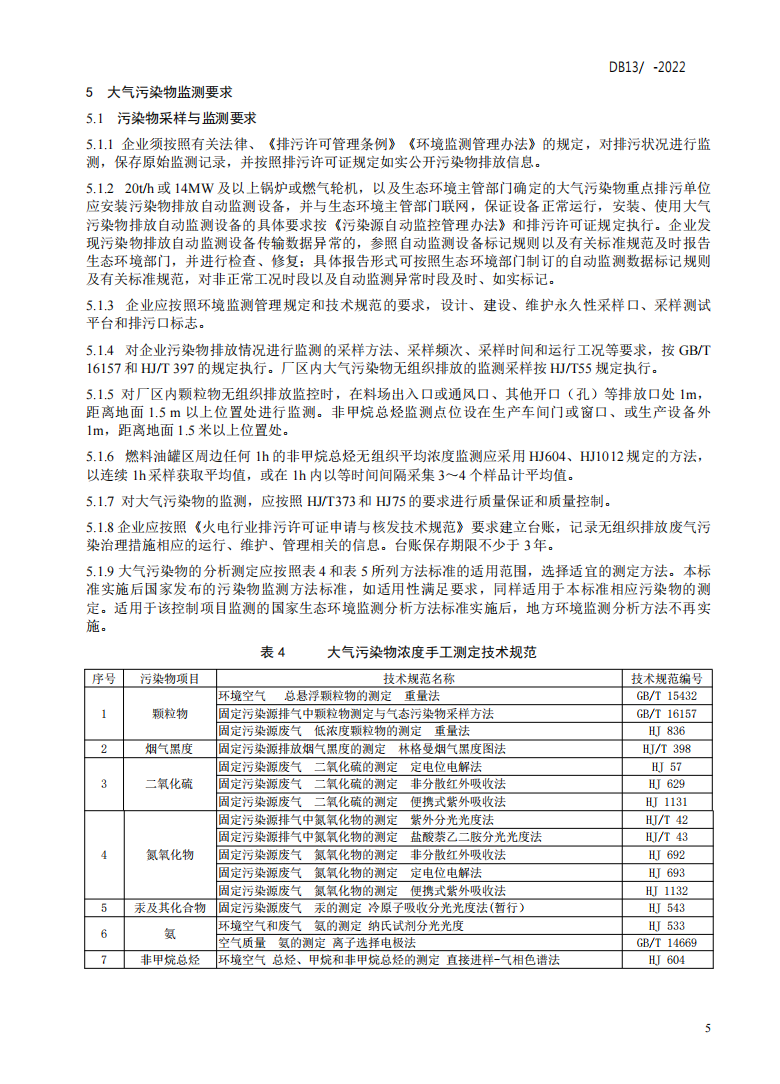 河北省地标《火电厂大气污染物排放标准》征求意见