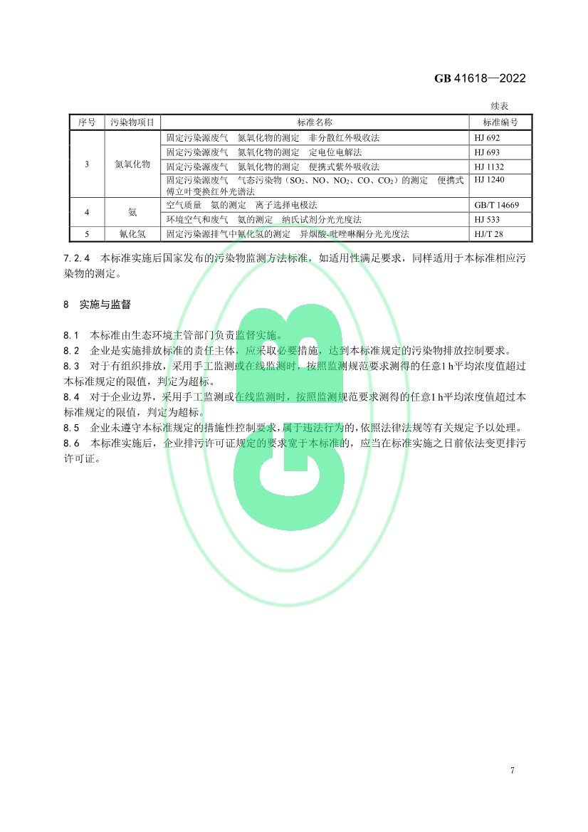石灰、电石工业大气污染物排放标准（GB 41618—2022）