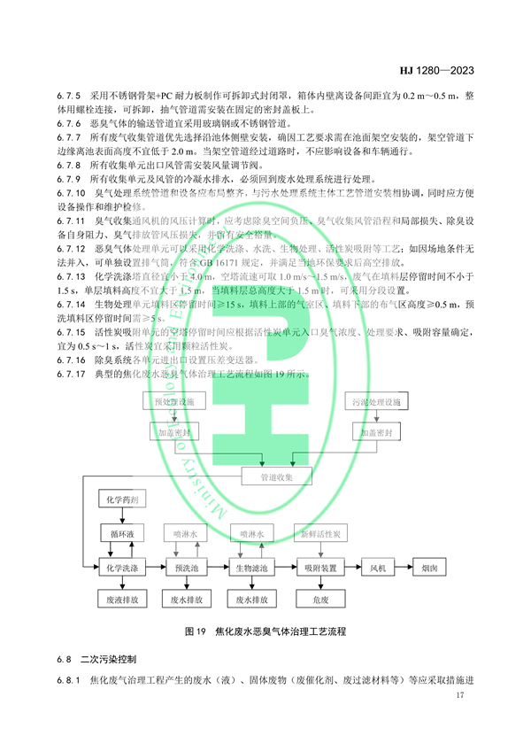国家环境标准《炼焦化学工业废气治理工程技术规范（HJ 1280—2023）》