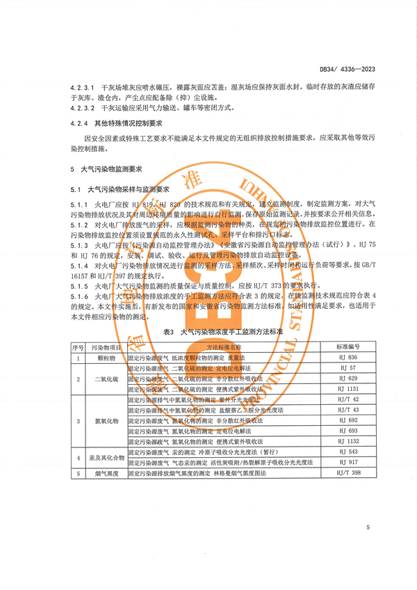 安徽省地方标准《火电厂大气污染物排放标准》发布