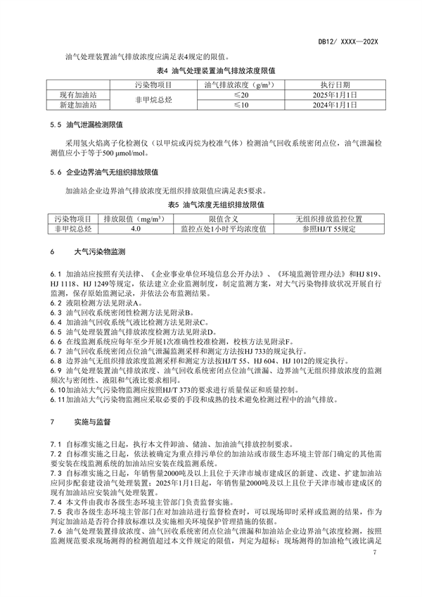 天津市强制性地标《加油站大气污染物排放标准（征求意见稿）》公开征求意见