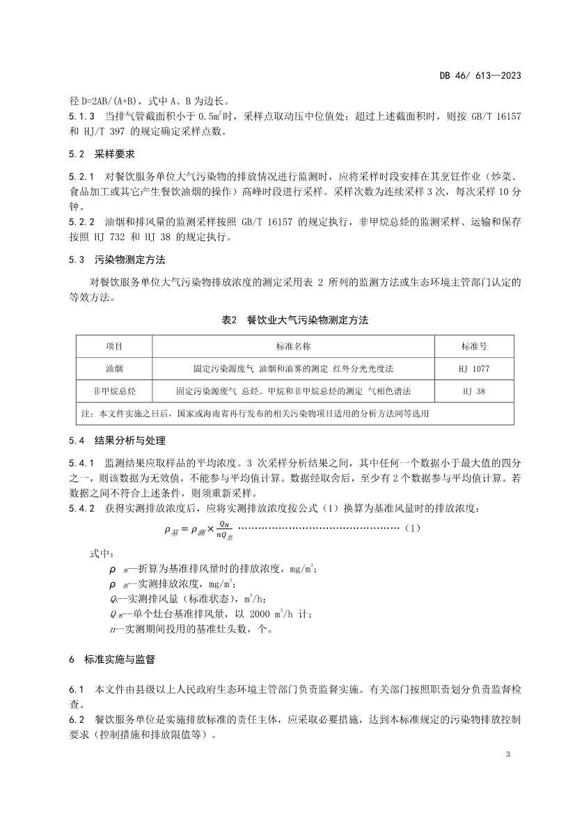 2023年10月31日实施！海南省强制性地方标准《餐饮业大气污染物排放标准》发布