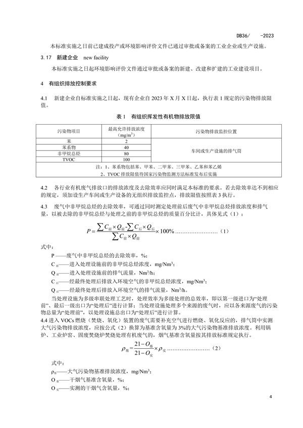 《江西省挥发性有机物综合排放控制标准（试行）（征求意见稿）》发布