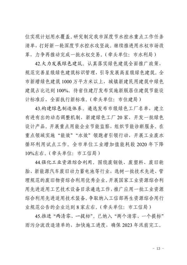 潍坊市深化新旧动能转换推动绿色低碳高质量发展2023年重点工作任务征求意见