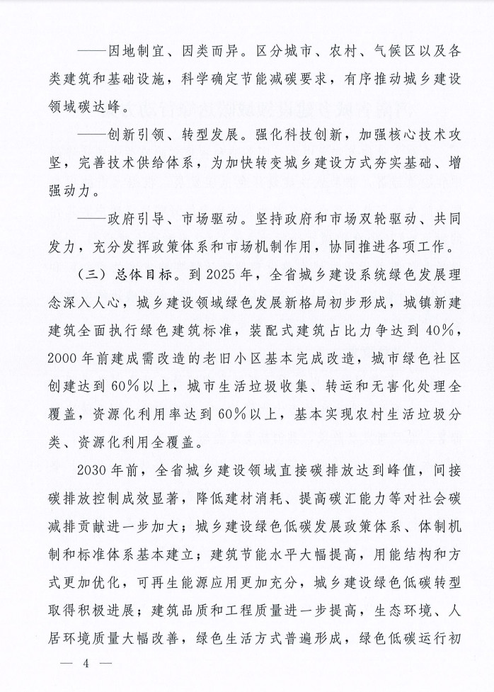 河南省城乡建设领域碳达峰行动方案