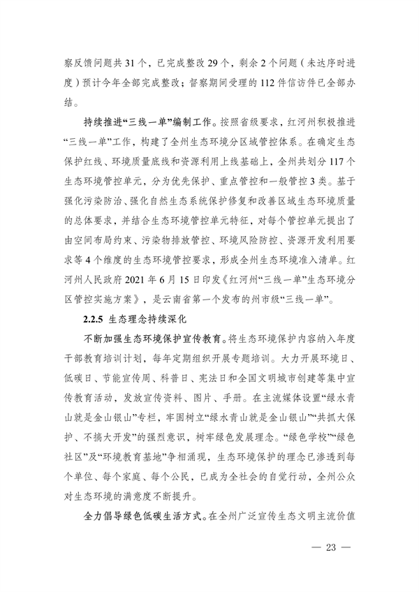 《红河哈尼族彝族自治州“十四五”生态环境保护规划》发布