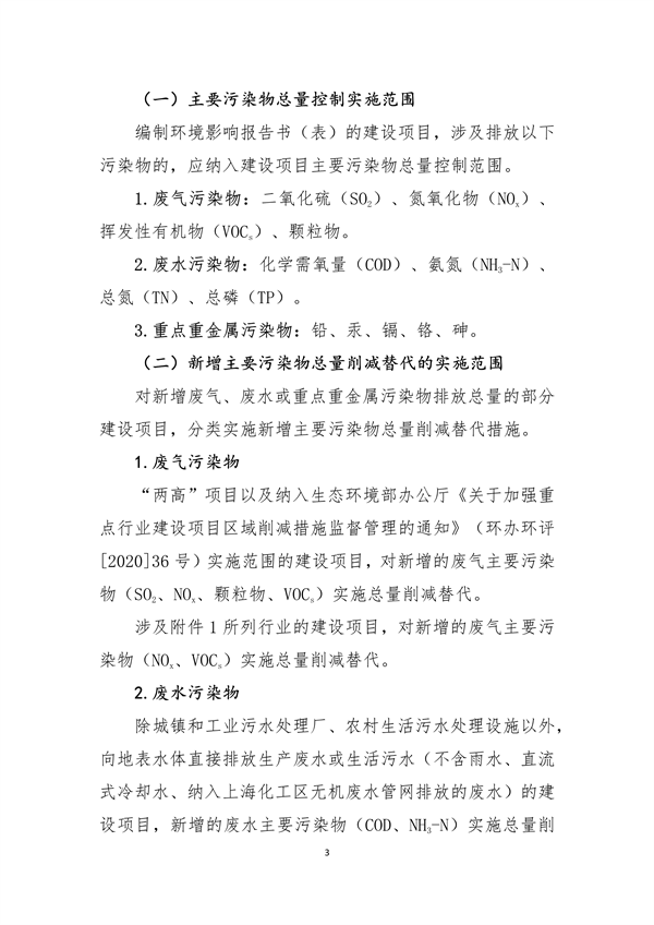 上海：优化本市“十四五”期间建设项目主要污染物总量控制