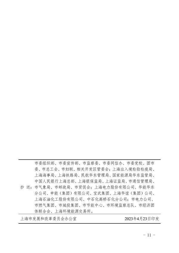 上海市2023年碳达峰碳中和及节能减排重点工作安排