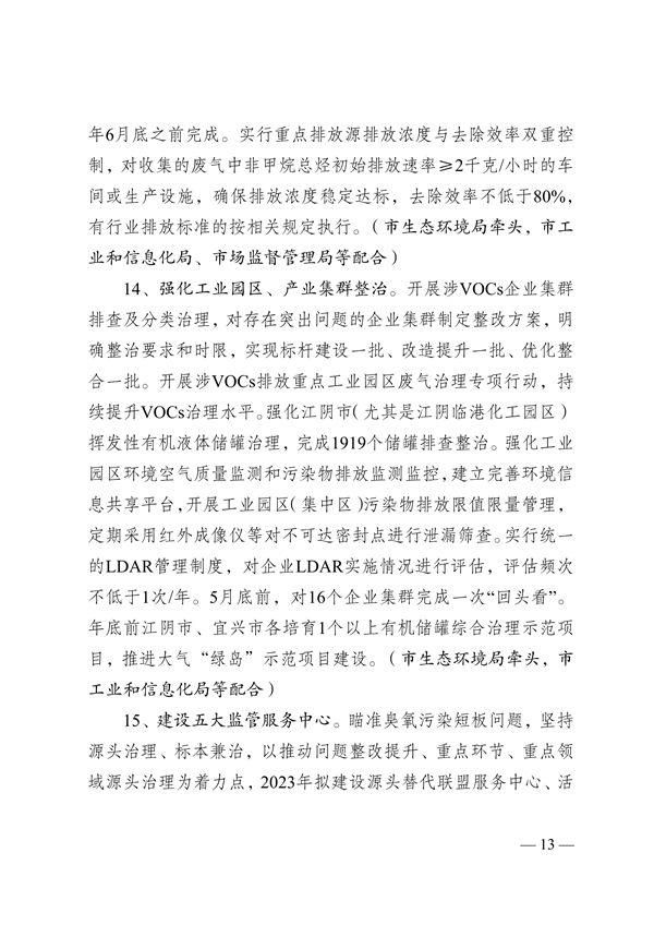 无锡市发布2023年大气污染防治工作计划