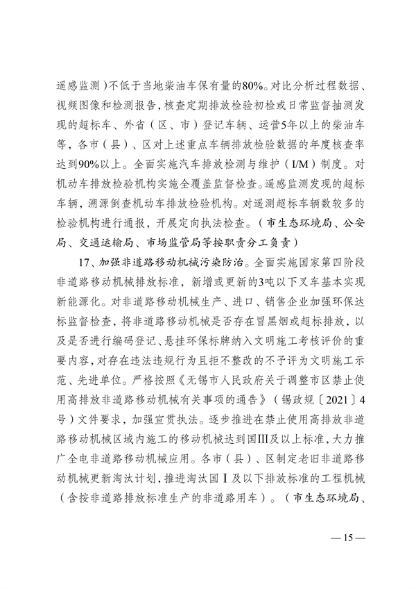 无锡市发布2023年大气污染防治工作计划