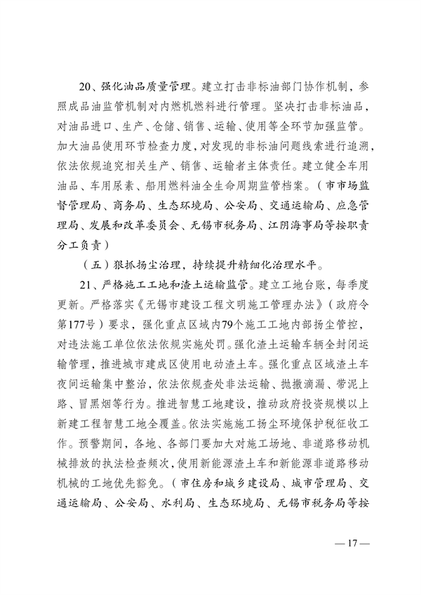 无锡市发布2023年大气污染防治工作计划