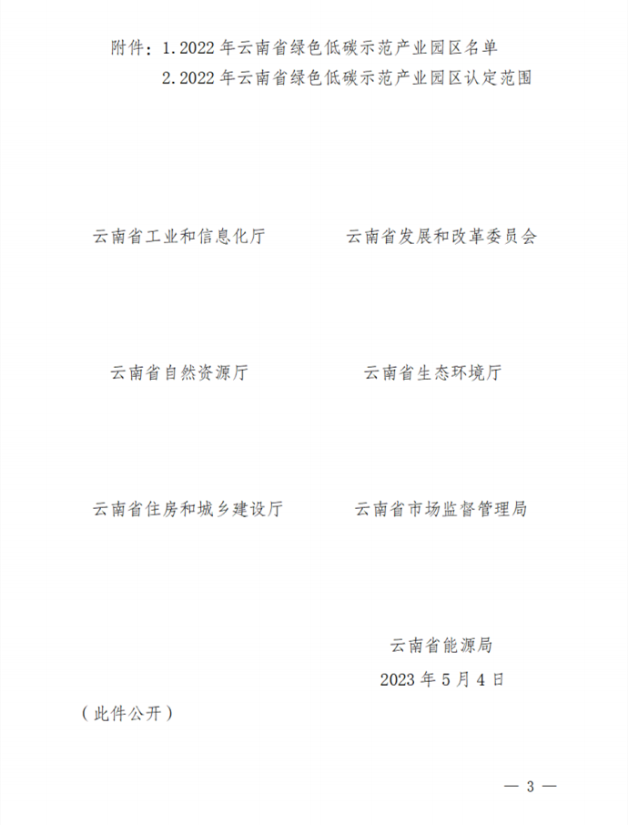 共10家 云南省公布2022年绿色低碳示范产业园区名单