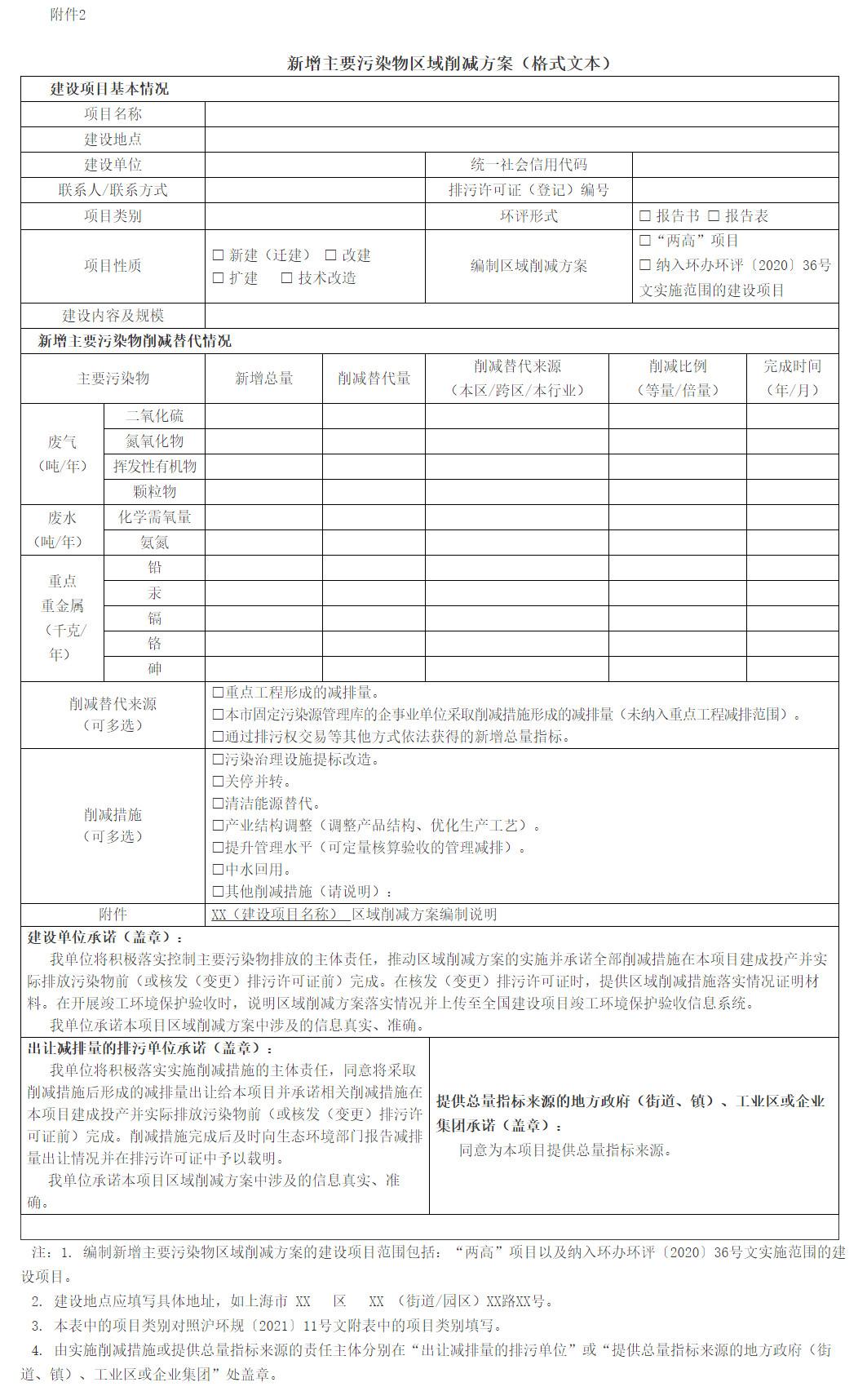 上海：关于优化建设项目新增主要污染物排放总量管理推动高质量发展的实施意见