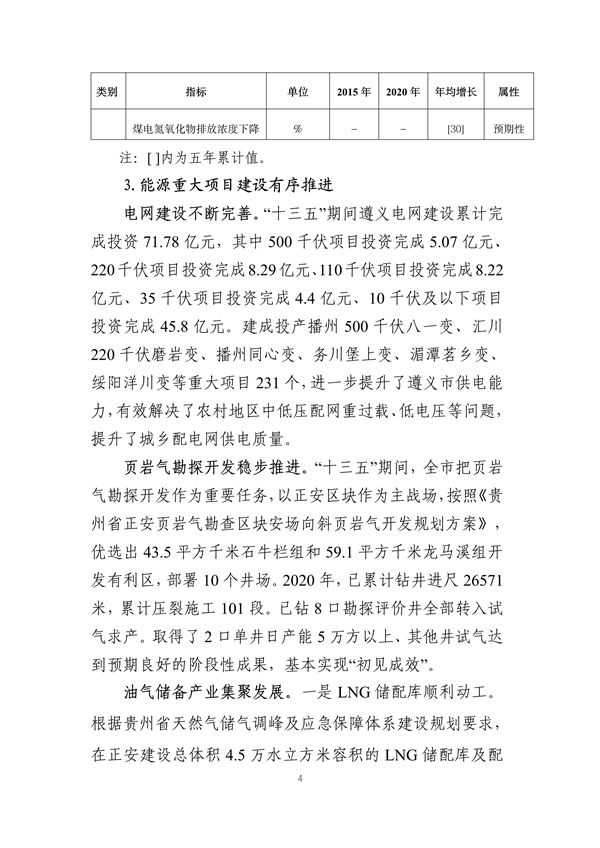 遵义市“十四五”能源发展规划（征求意见稿）