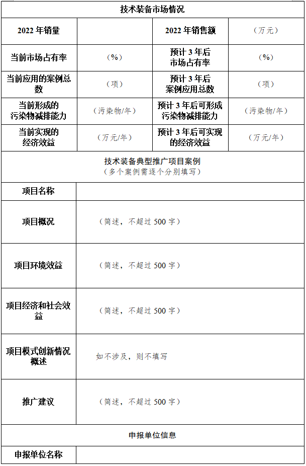 两部门征集2023年国家鼓励发展的重大环保技术装备！