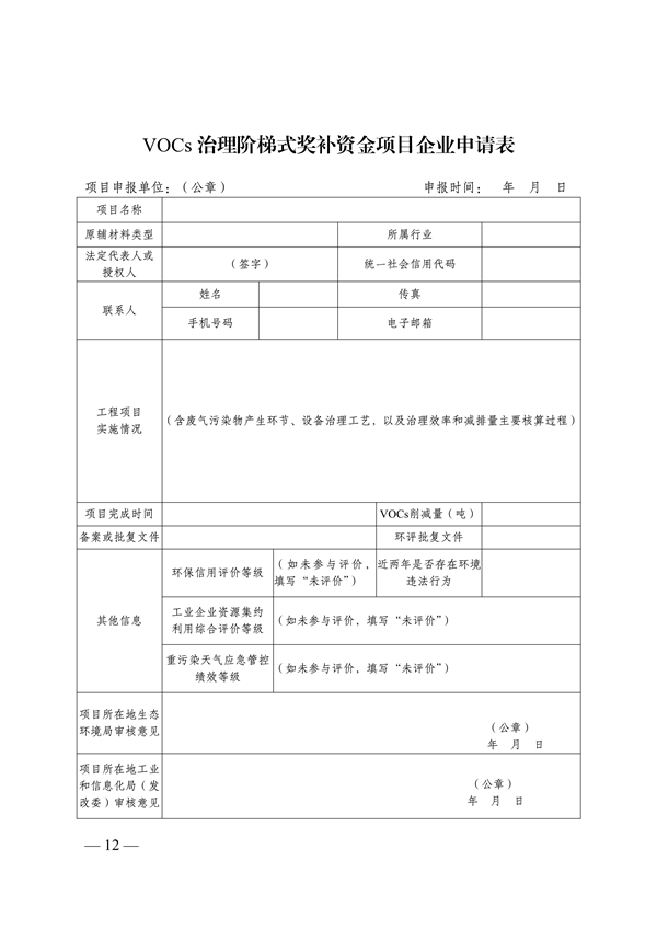 南通市试点地区挥发性有机物（VOCs）综合治理阶梯式资金奖补方案（试行）