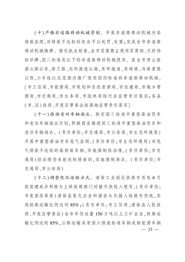 《太原市空气质量突出问题整改方案》发布