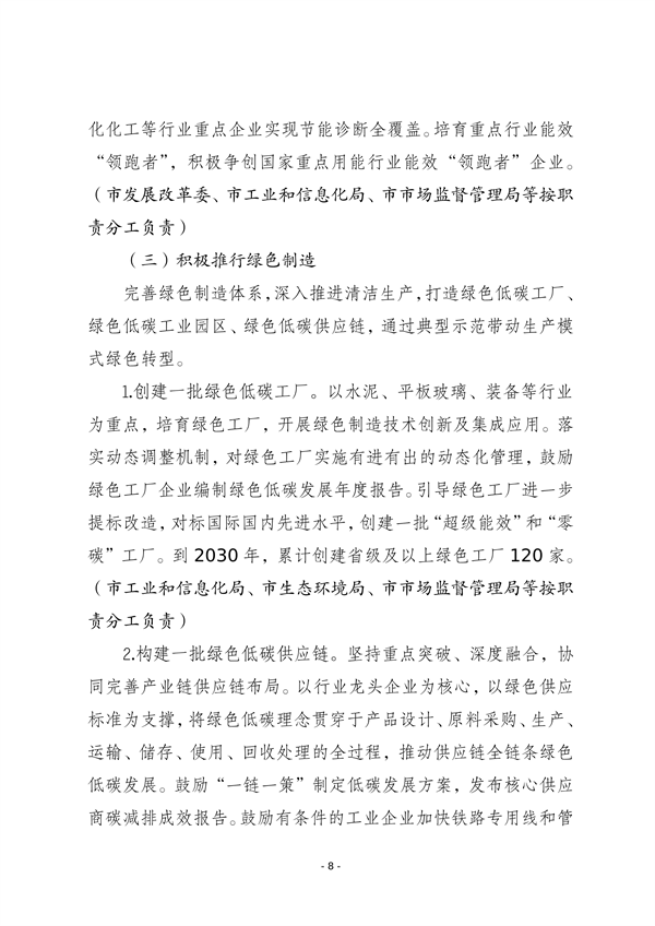 《石家庄市工业领域碳达峰实施方案》发布