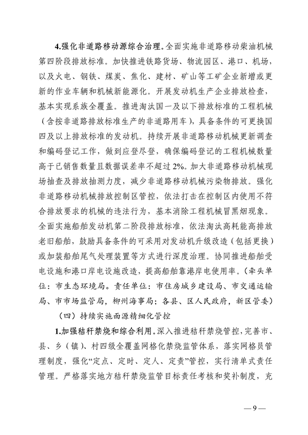 柳州市2023年度大气污染防治工作计划