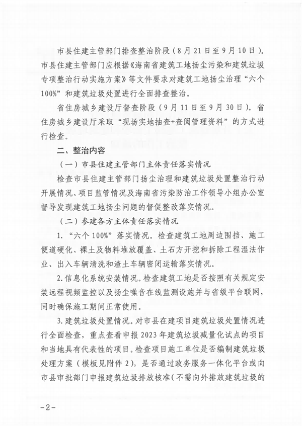 海南省关于开展建筑工地扬尘治理和建筑垃圾专项整治工作的通知