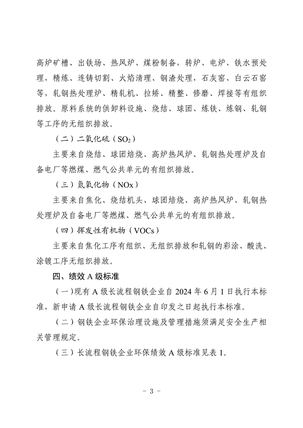 河北省重点行业环保绩效A级标准-长流程钢铁行业（试行）