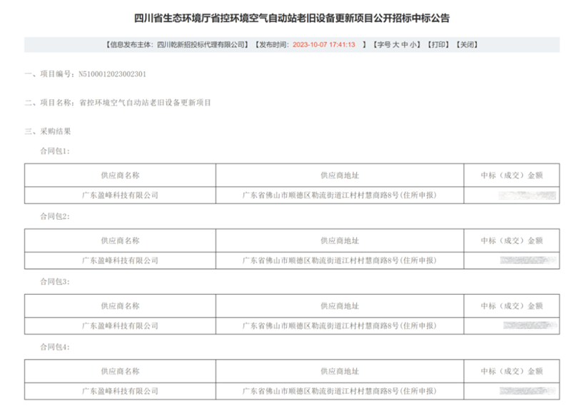 为蓝天保卫战贡献力量！盈峰环境承担四川省81个空气监测站点老旧设备更新任务-环保卫士