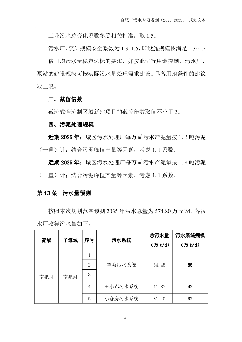 合肥市污水专项规划（2021-2035年）（征求意见稿）