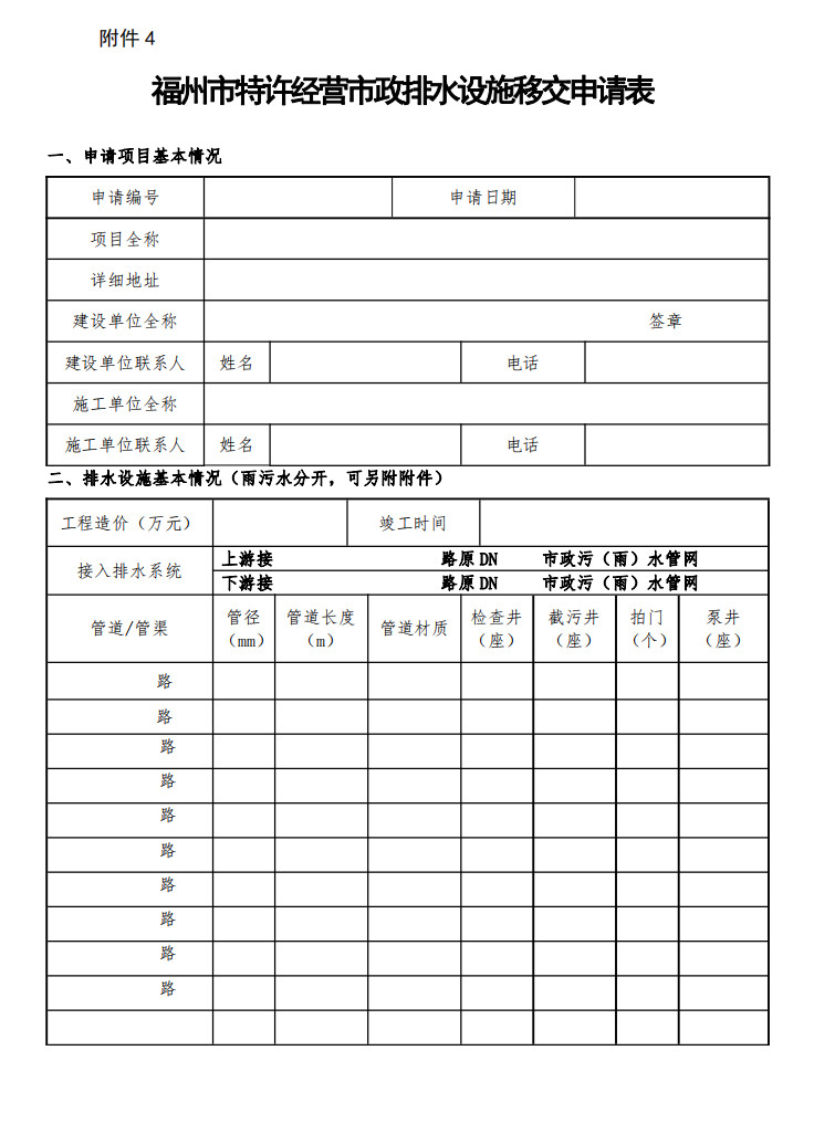 《福州市主城区市政排水设施特许经营项目市政排水工程移交管理办法》印发！
