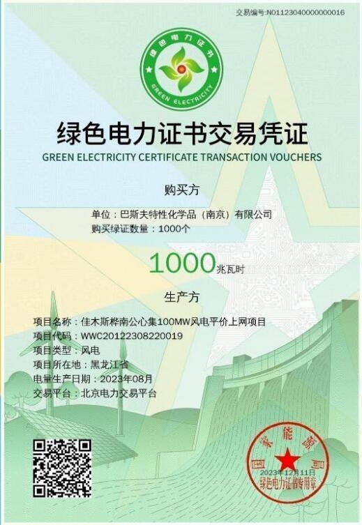 龙源电力成交全国新绿证交易第一单-环保卫士