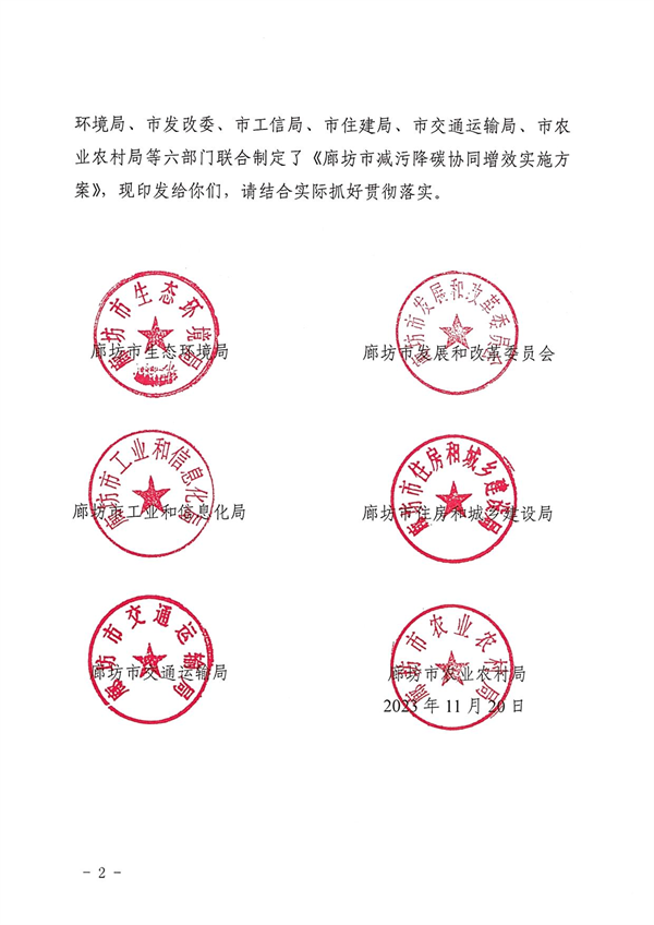 《廊坊市减污降碳协同增效实施方案》发布