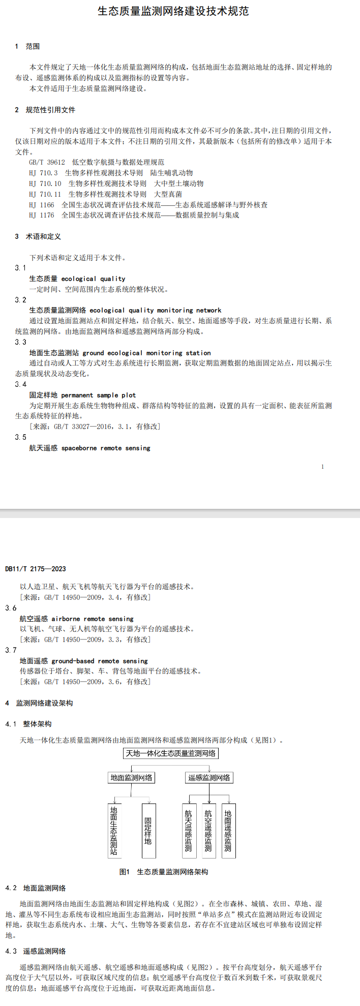 北京市4月1日起施行地方标准《生态质量监测网络建设技术规范》！-环保卫士