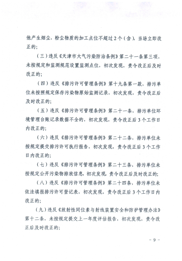 《天津市生态环境行政处罚裁量基准》发布