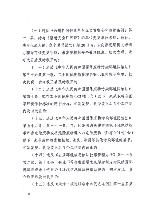《天津市生态环境行政处罚裁量基准》发布