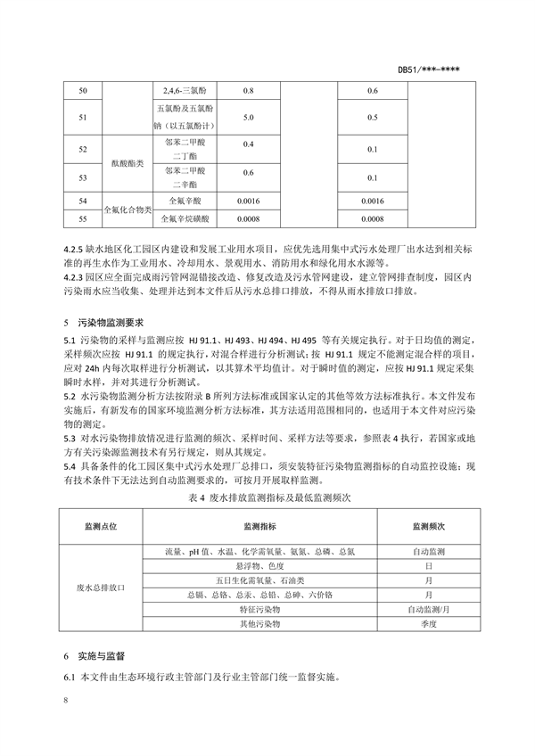 四川省化工园区水污染物排放标准（征求意见稿）
